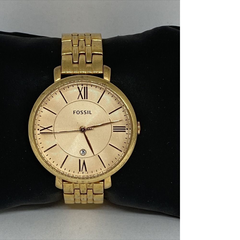 Fossil Jacqueline ES3435 Women Stainless Steel Analog Rose Gold Dial Watch QB652